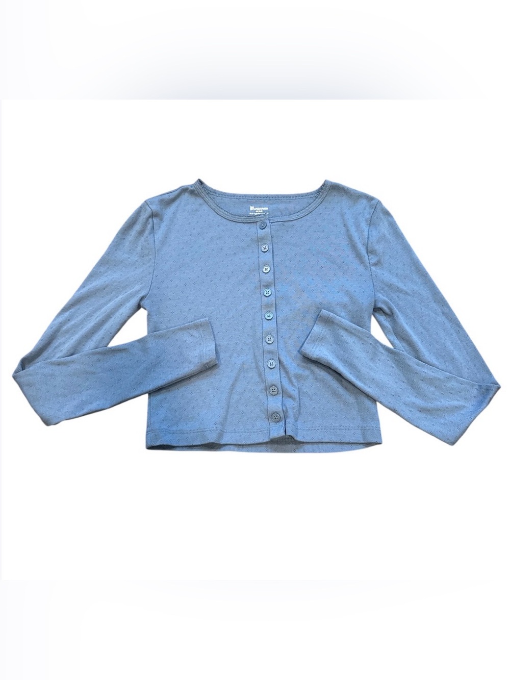 No Boundaries Light Blue Girls Button-Up Cardigan